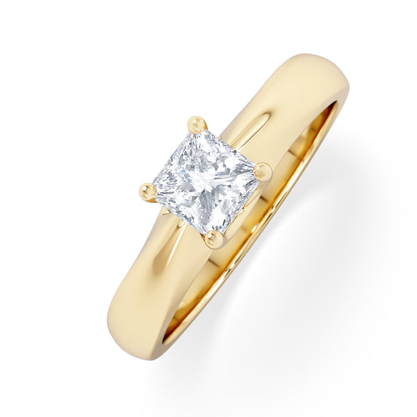 Naomi Princess Cut Lab Diamond Engagement Ring 0.50ct H/SI in 9k Gold